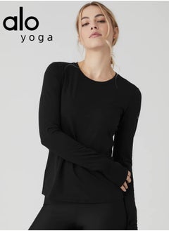Alo Yoga Long Sleeve Slim Fit T-shirt, Naked Feel, Skin-friendly, Running and Yoga Wear