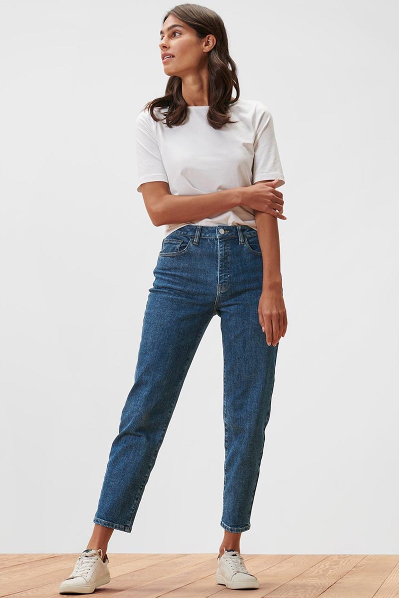 Tchibo جينز نسائي بقصة عادية، مغسول وقابل للتمدد، أزرق متوسط - Image 1