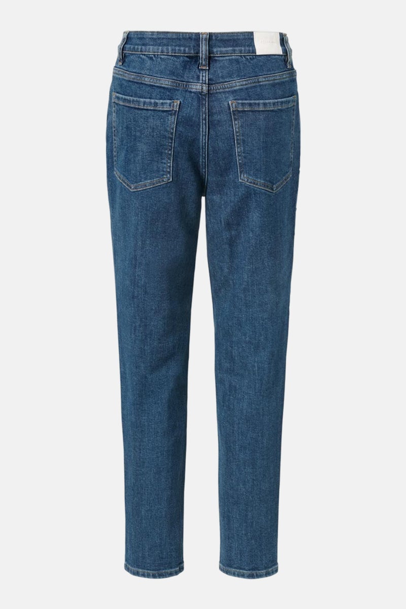Tchibo جينز نسائي بقصة عادية، مغسول وقابل للتمدد، أزرق متوسط - Image 3