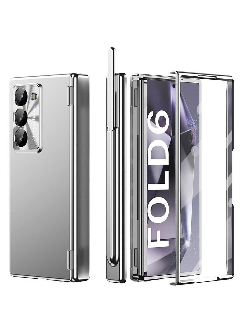 general Case for Samsung Galaxy Z Fold 6, 4-in-1 Magnetic Hinge Protection Case with Lens Protection, S Pen Holder, and Screen Protector - Compatible with Samsung Galaxy Z Fold 6 5G