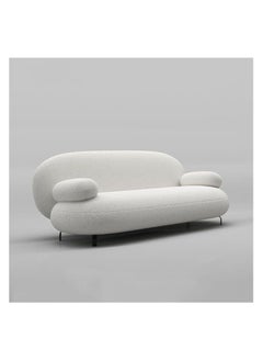 AWD Sofa Couch in Round Edges Shape, Modern Living room Furniture Sofa 3 Seater with Armrest, Sponge Fill Comfortable Couch, Composite Fabric, Sofa for Living room Salon Office Lounge Bedroom. 210cm  - Image 1