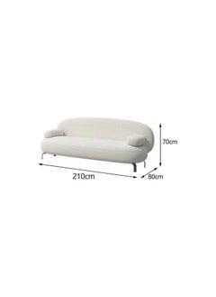 AWD Sofa Couch in Round Edges Shape, Modern Living room Furniture Sofa 3 Seater with Armrest, Sponge Fill Comfortable Couch, Composite Fabric, Sofa for Living room Salon Office Lounge Bedroom. 210cm  - Image 4