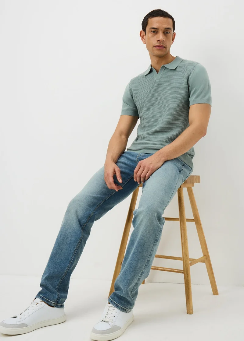 ماتلان Sage Textured Open Collar Polo Shirt