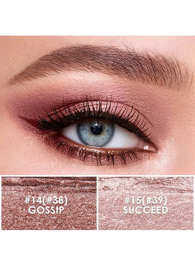 FOCALLURE 2 Pcs Shimmer Cream Eyeshadow Stick,Brightener Eyeshadow Pencil Crayon,Highlighter Eye Shadow Stick Sets with Crease-proof Formula,Long Lasting Waterproof Eye Shadow Make Up,Silky Peach  - Image 2