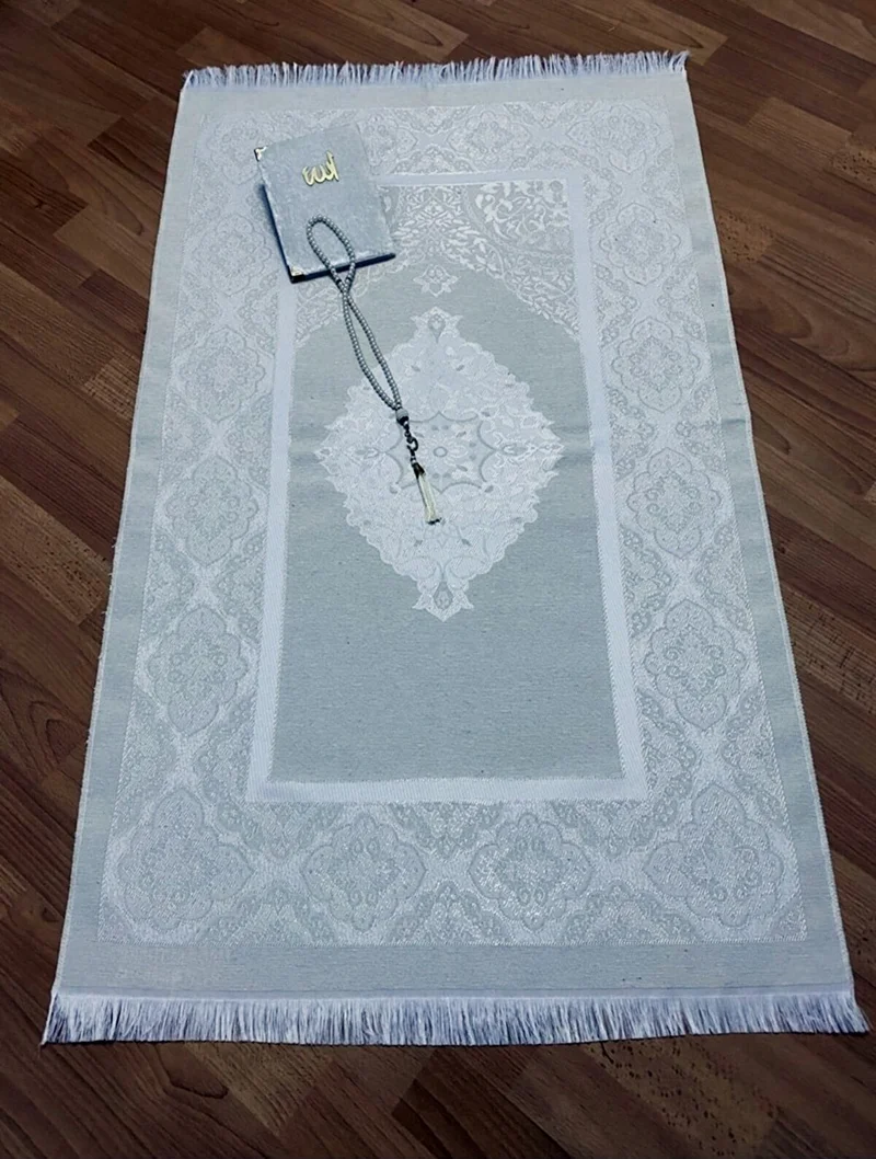 ديلكس Gift Dowry Bundle Taffeta Fringed Prayer Rug Set