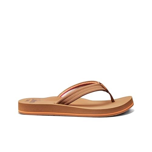 REEF Cushion Breeze Womens Flip Flop, Ultra Soft Cushion Footbed, Arch Support, Tan/Smoothie, 8 - Image 3