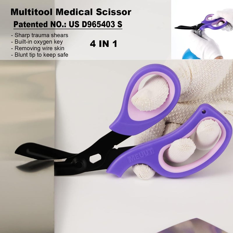 MEUUT 2 Pack Medical Scissors Trauma Shears -8 inch Patented Bandage Scissor Heavy Duty Surgical Grade EMT Scissors for EMT Workers Doctors Nurses - Image 5