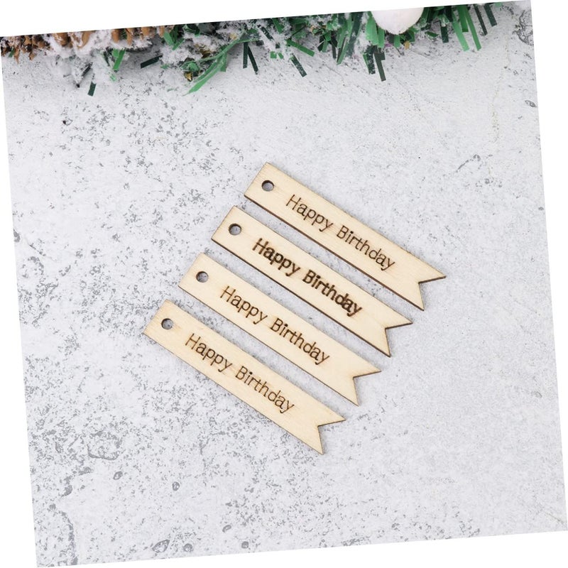 60 Wooden Letter Tags Happy Birthday Printing DIY Craft Decorations - Image 5