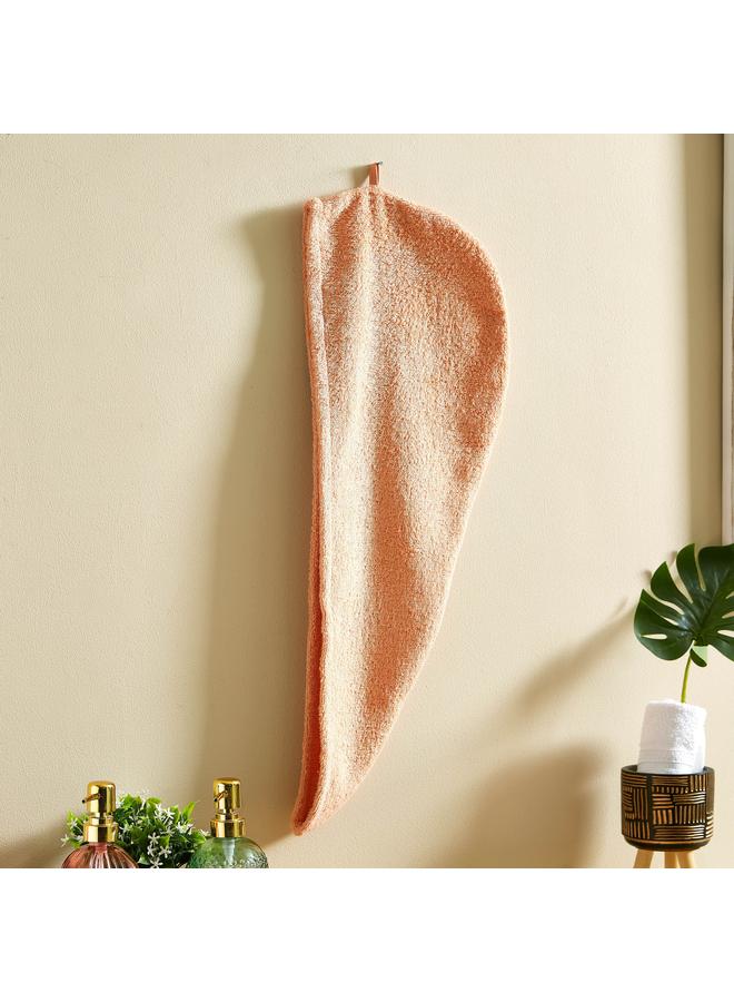 ATLANTA Solid Cotton Hair Wrap Towel 68X23 Dusty Pinkskip Description - Image 1