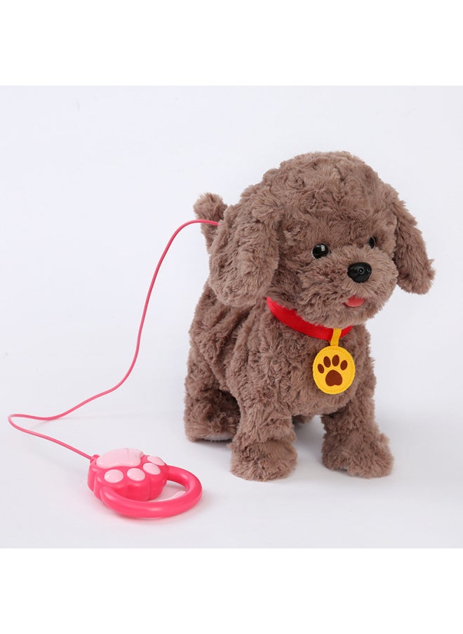 Children's Pet Simulation Dog Doll Plush Electric Toy Sound-making Doll Walking Can Call Electric Doll-Color:4#Teddy-Specifications:Rechargeable Battery Suit  - Image 1