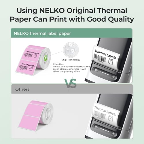 Nelko Thermal Labels for Nelko PM220 Label Maker, 1.57'' x 1.18'' (40x30mm) Thermal Sticker Label, Waterproof, Multi-Purpose Label Tape, 1 Roll of 230 Self-Adhesive Thermal Paper (Pink) - Image 3