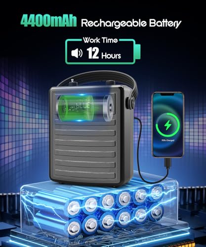 SHIDU 40W Voice Amplifier with Wireless Microphone, Portable PA System with Wireless Headset Mic & Speaker, 40W Loudly Bluetooth Portable Microphone and Speaker for Teacher, Meeting, Speech Events - Image 3