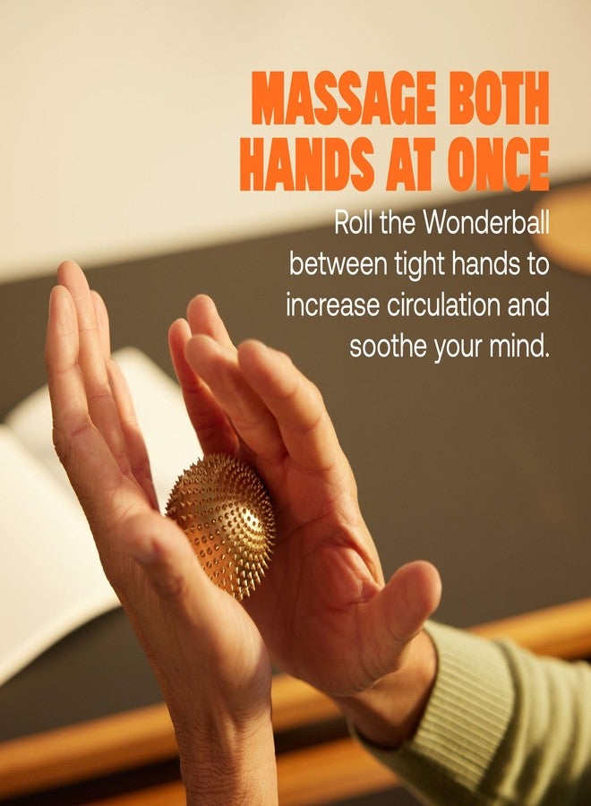 ShaktiMat Wonderball Acupressure Massage Ball, Cast in Brass with Natural Cork Rolling Mat & Stand Included | Activate Trigger Points Like Acupuncture to Relieve Tension and Stress and Help Relax - Image 3