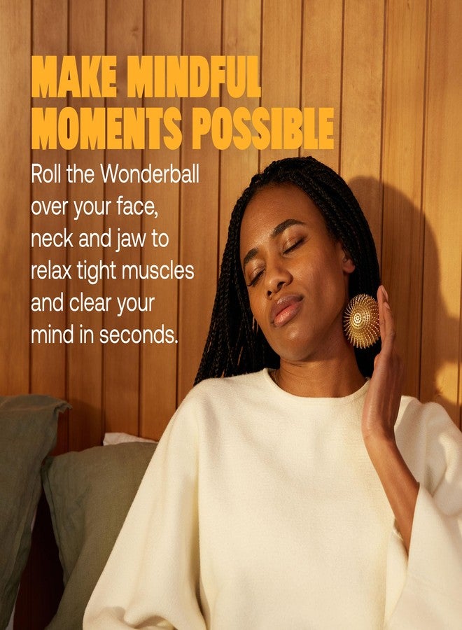 ShaktiMat Wonderball Acupressure Massage Ball, Cast in Brass with Natural Cork Rolling Mat & Stand Included | Activate Trigger Points Like Acupuncture to Relieve Tension and Stress and Help Relax - Image 2