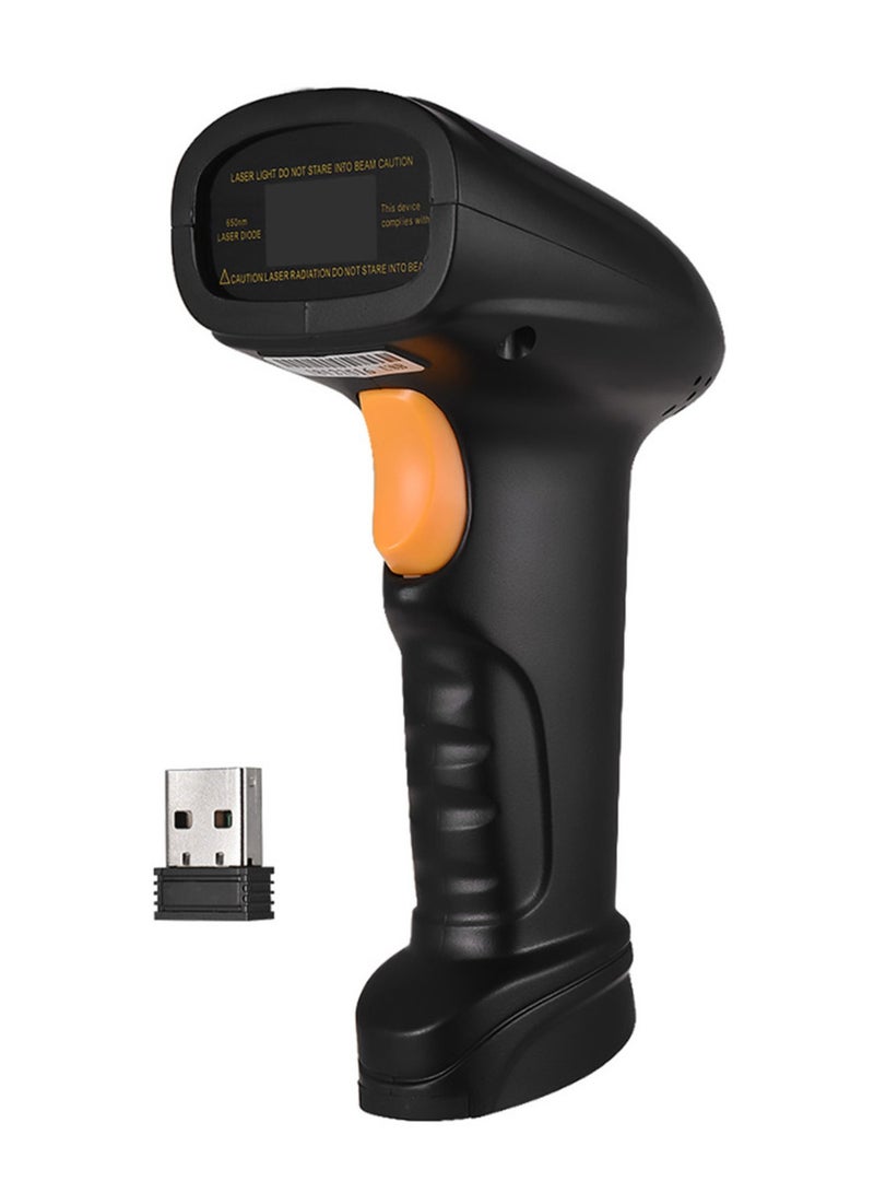 2-in-1 2.4G Wireless Barcode Scanner u0026 USB Wired Barcode Scanner Handheld 1D Bar Code Scanner Reader Storage up to 120,000 Bar Code with Rechargeable Battery Mini USB Receiver USB Cable for Computer Laptop - Image 2