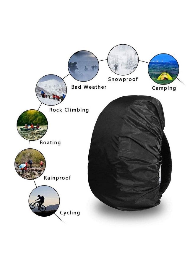LEXUN Waterproof Bag Cover Nylon Backpack Rain & Dust Bag Cover Waterproof with Cary Pouch Adjustable for Hiking Camping Traveling 30L to 60L Laptop Bags, School Bag Cover, Luggage Bag Cover. - Image 2