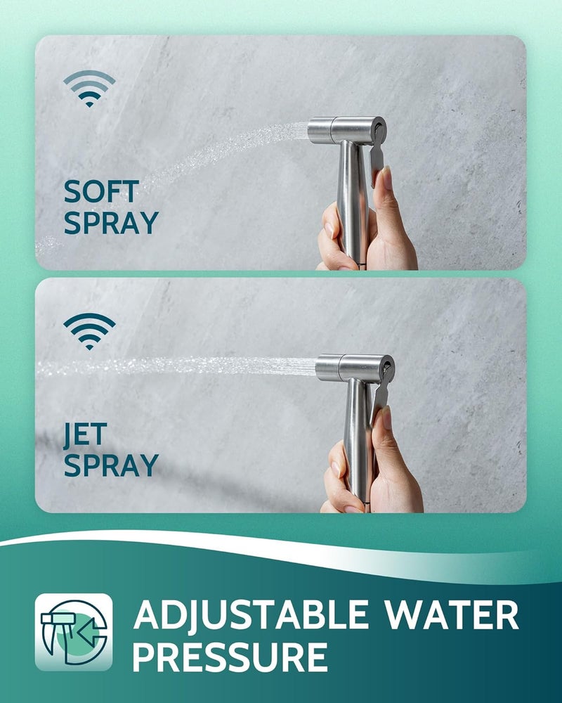 LUFEIDRA Handheld Bidet Sprayer for Toilet-Adjustable Water Pressure Jet Sprayer for Feminine Wash, Stainless Steel Bidets for Existing Toilets Muslim Shower Cloth Diaper Sprayer Bidet Attachment - Image 4