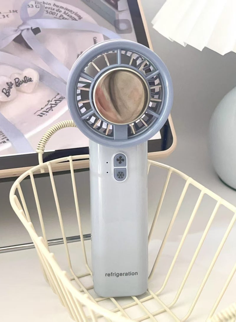 DC-ITECH Ice Cooling Handheld Fan, Portable Mini Fan with 3s Instant Cool Down Air Conditioner Ice Cooling Pad, Type-C Rechargeable Personal Fans Pocket Fan for Kids Adult, School Travel - Image 1