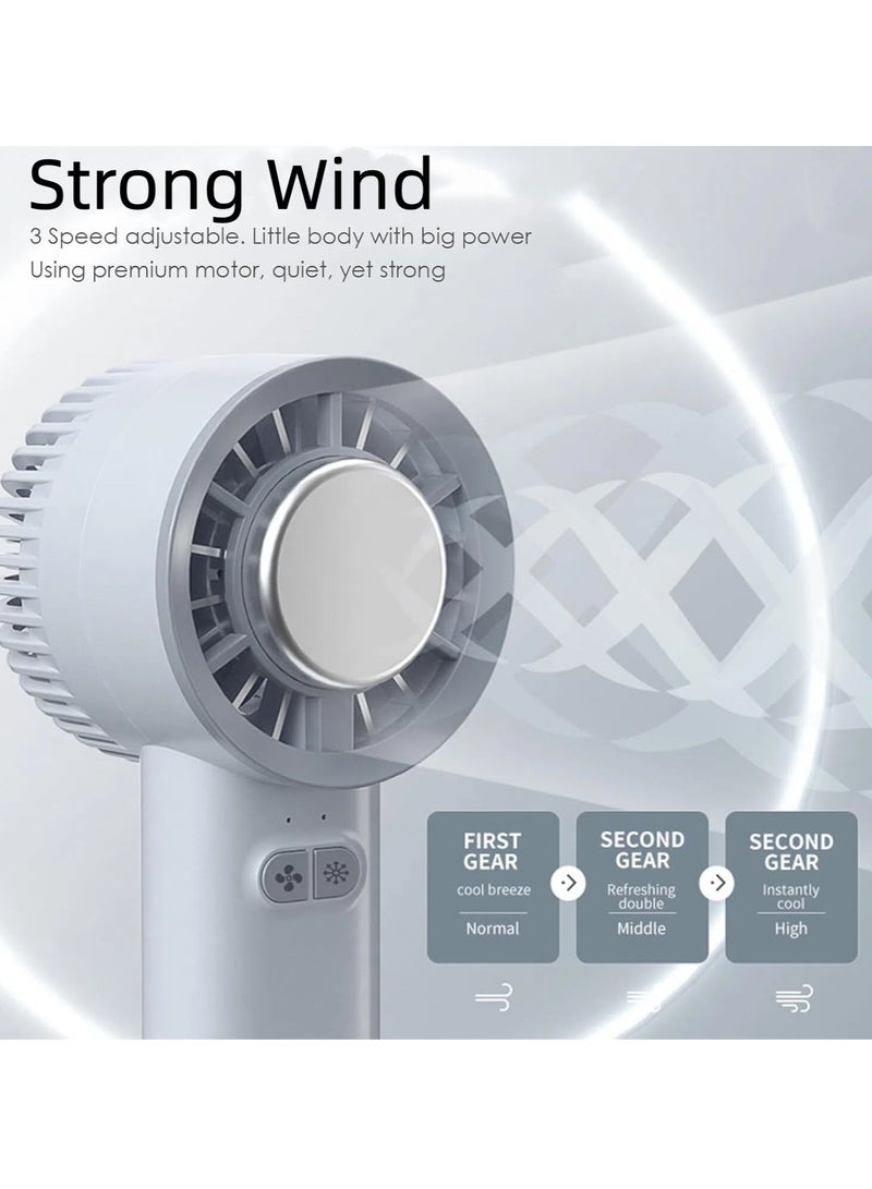 DC-ITECH Ice Cooling Handheld Fan, Portable Mini Fan with 3s Instant Cool Down Air Conditioner Ice Cooling Pad, Type-C Rechargeable Personal Fans Pocket Fan for Kids Adult, School Travel - Image 3