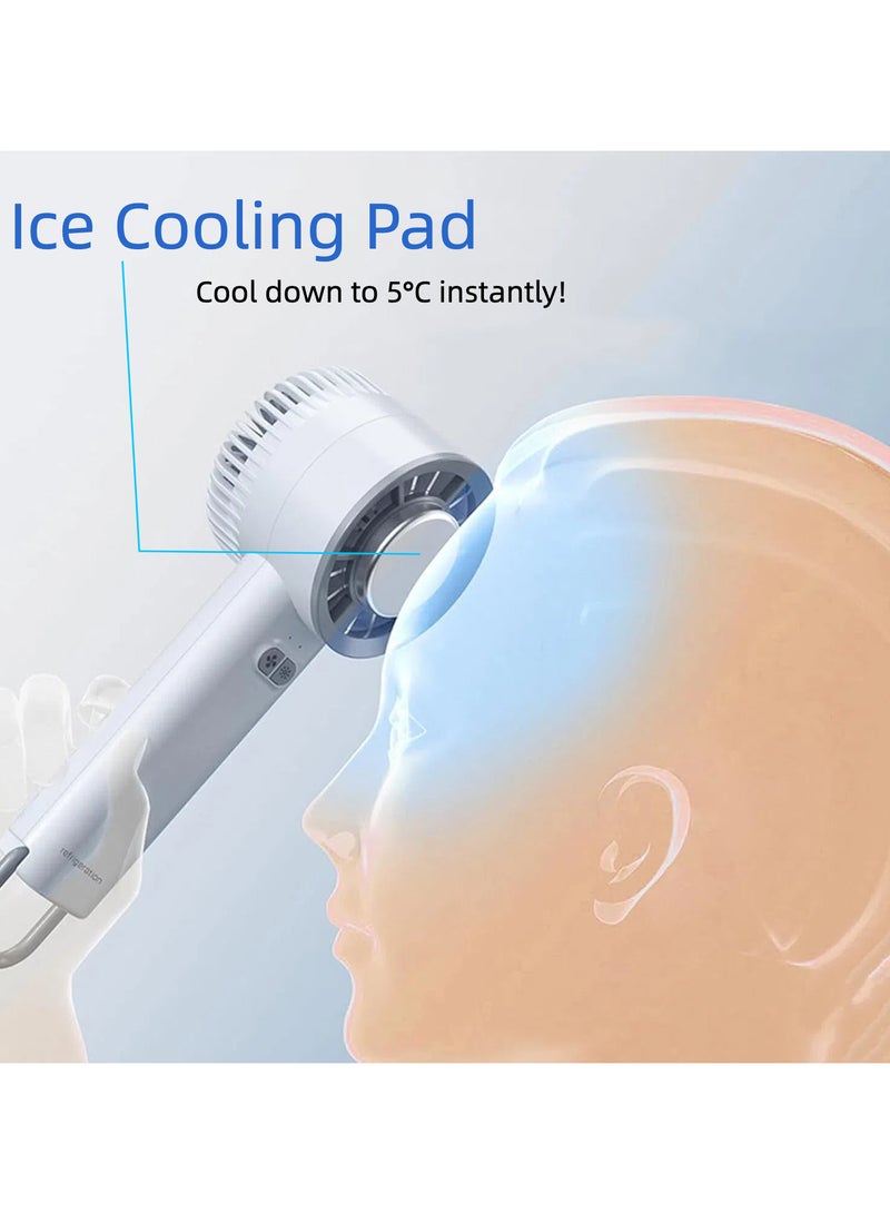 DC-ITECH Ice Cooling Handheld Fan, Portable Mini Fan with 3s Instant Cool Down Air Conditioner Ice Cooling Pad, Type-C Rechargeable Personal Fans Pocket Fan for Kids Adult, School Travel - Image 2