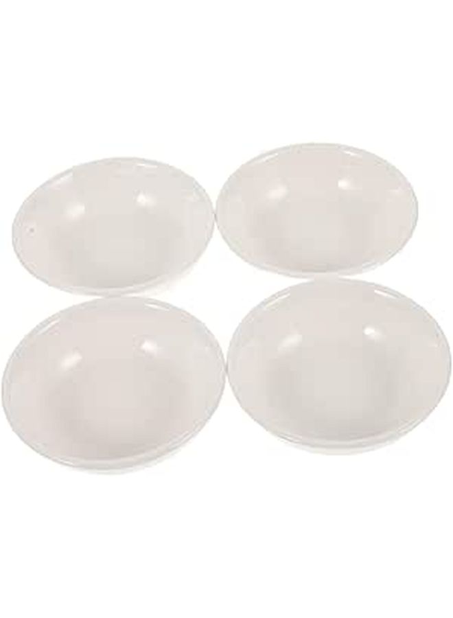 4Pcs White Ceramic Dipping Sauce Bowls Plates for Party Banquet Wedding Condiment - Image 1