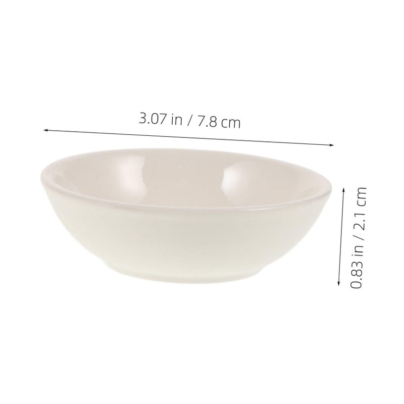 4Pcs White Ceramic Dipping Sauce Bowls Plates for Party Banquet Wedding Condiment - Image 3