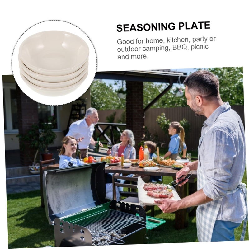 4Pcs White Ceramic Dipping Sauce Bowls Plates for Party Banquet Wedding Condiment - Image 4