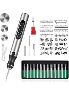 erorex Electric Engraving Pen Kit Usb Rechargeable Cordless Engraving Pen With 37 Bits Portable Mini Engraver Tools Rotary Engraver For Jewelry Wood Glass Stone Carving  - Image 1
