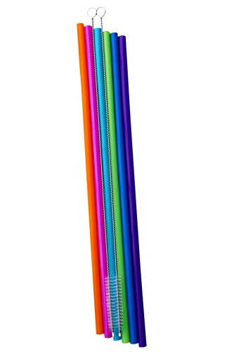 Tegion 12 Inch Extra Long Reusable Silicone Straight Straws for Extra Tall Tumbler 40 OZ Hydro Flask,32 OZ Blender Bottle Nutribullet, Nutri Ninja Cups - Image 2