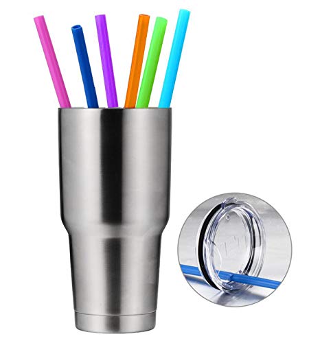 Tegion 12 Inch Extra Long Reusable Silicone Straight Straws for Extra Tall Tumbler 40 OZ Hydro Flask,32 OZ Blender Bottle Nutribullet, Nutri Ninja Cups - Image 3