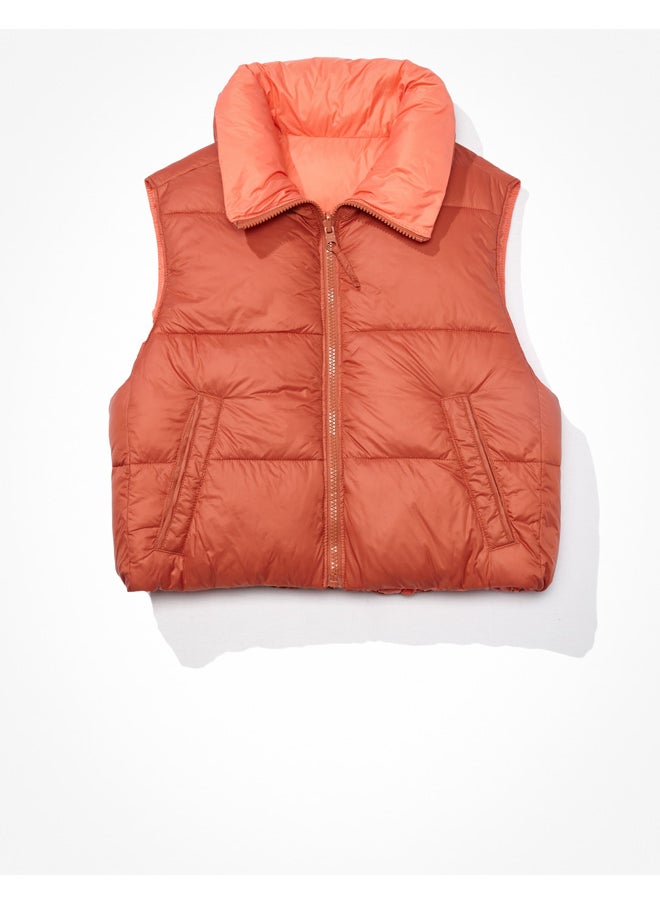 American Eagle - AE Cropped Reversible Puffer Vest - Image 1