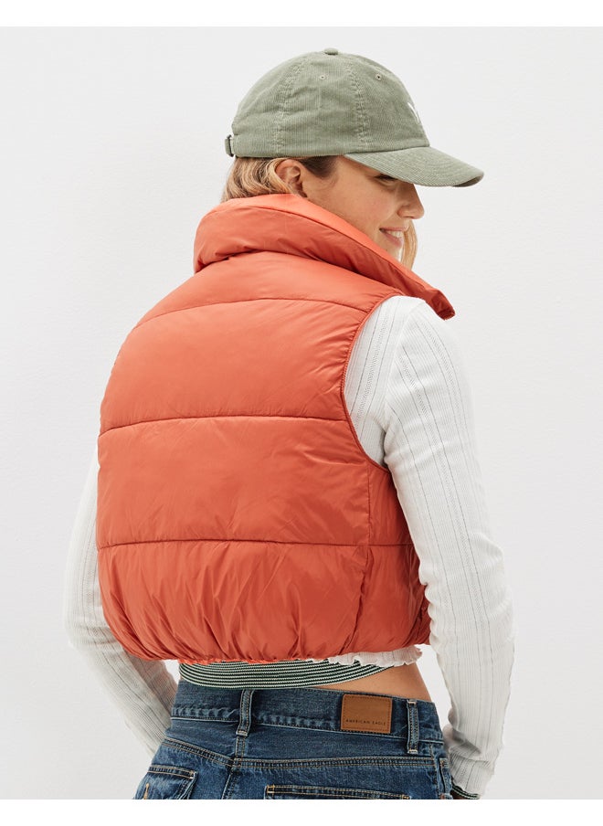 American Eagle - AE Cropped Reversible Puffer Vest - Image 1