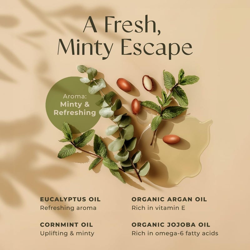 Gya Labs Eucalyptus Mint Massage Oil for Sore Muscles  Deep Relaxation  676 fl oz  100 All Natural NonGreasy Body Massage Oil with Argan  Jojoba Oil for Men  Women  Professional  Home Use - Image 3