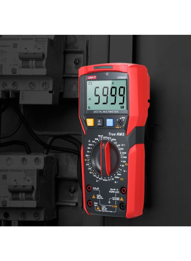 NIBEMINENT UT89XD LED Tester Digital Multimeter High Accuracy Handheld Mini Universal Meter Black/Red 186 x 87 52mm - Image 2