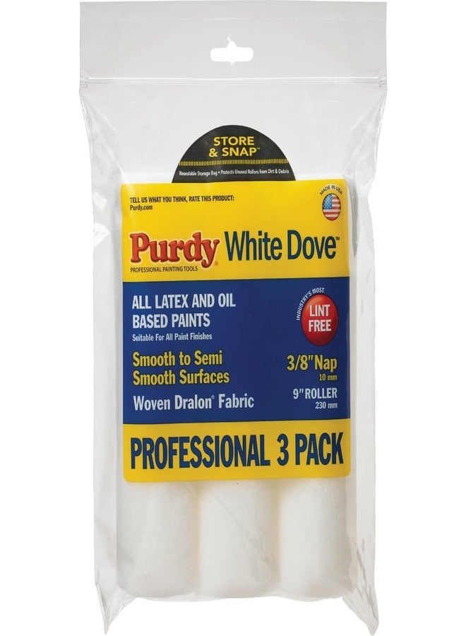بوردي غطاء أسطوانة طلاء منسوج من Purdy White Dove مقاس 3/8 بوصة × 9 بوصة للأسطح الملساء، عبوة من 3 قطع - Image 1
