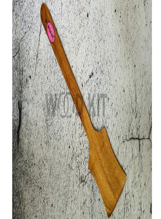 WoodKit Neem Wood Spoon, Compact Flip, Spatula/Ladle for Cooking Dosa,Roti,Chapati, Soup and Vegetables | Premium Wooden Kitchen Tools | No Polish | Non-Stick | Handcarved (Turner/Flip) - Image 2