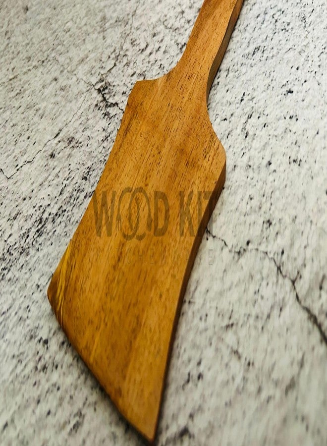 WoodKit Neem Wood Spoon, Compact Flip, Spatula/Ladle for Cooking Dosa,Roti,Chapati, Soup and Vegetables | Premium Wooden Kitchen Tools | No Polish | Non-Stick | Handcarved (Turner/Flip) - Image 3