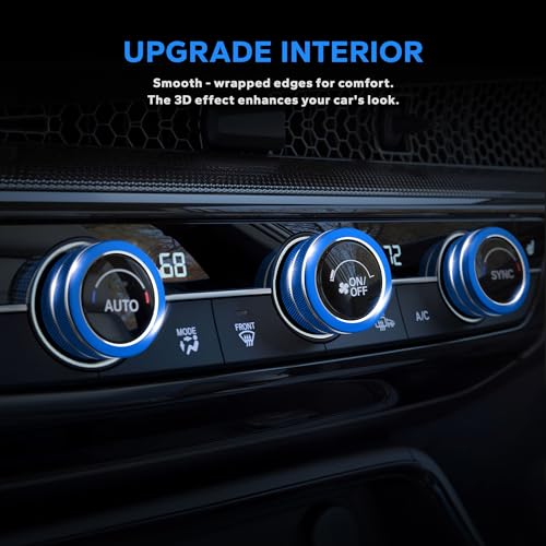 Polodunn for Honda Civic 2022-2026 Accessories, CRV 2023-2026 & Acura Ingetra 2023-2026 (Fit 7" Screen/ 2 Audio Knobs), 12pcs Knob Cover Kit - Hazard Light, Push Start, Audio, AC & Air Vent (Blue) - Image 4