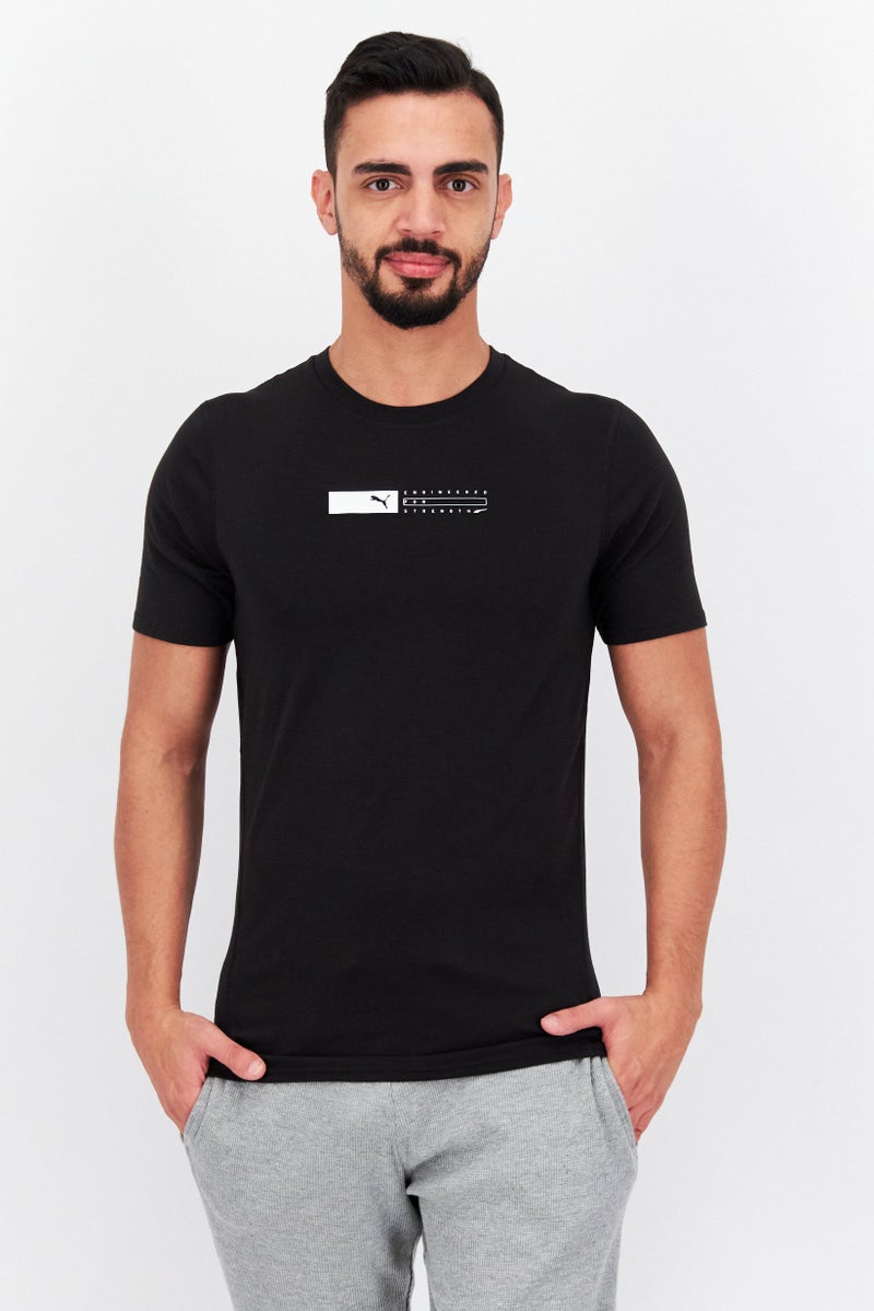 PUMA تي شيرت تدريب قصير الأكمام للرجال، رياضي، أسود - Image 1