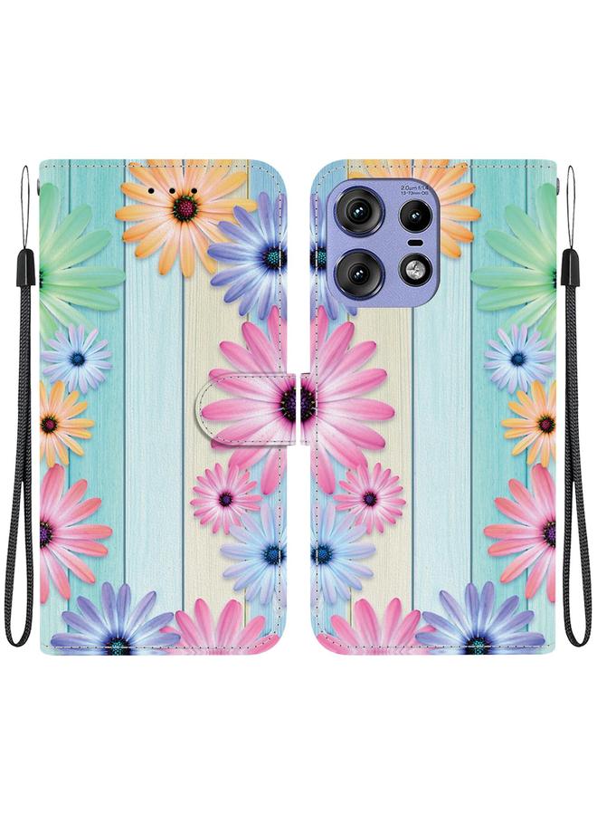 erorex Case For Motorola Edge 50 Pro Crystal Texture Colored Drawing Leather Phone Case - Image 1