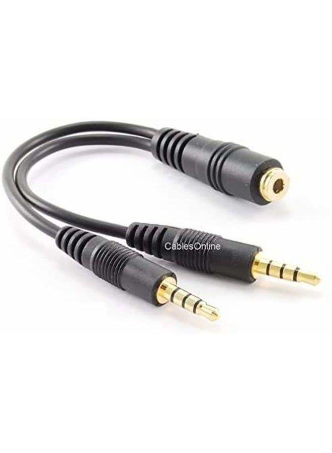 CablesOnline CablesOnline 3.5mm TRRS Female to Dual TRRS Male Stereo 4-Pole Splitter Cable, IP-Y03 - Image 1