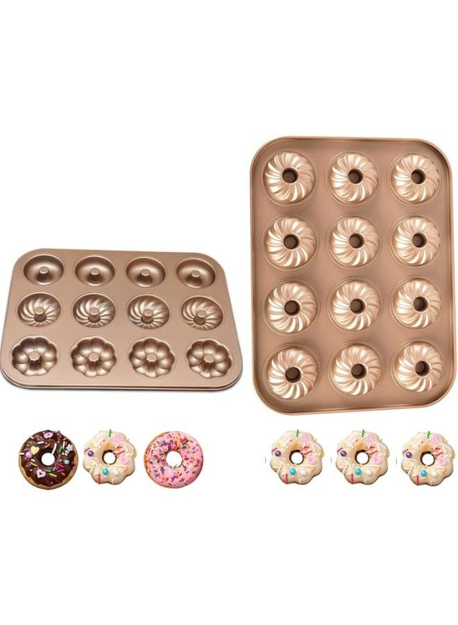 SenRan 12-Cavity Carbon Steel Donut Pan - Non-Stick Home Baking Mold, Easy to Clean & Dishwasher Safe, Suitable for Cakes, Desserts (Oven-Safe) - Image 1