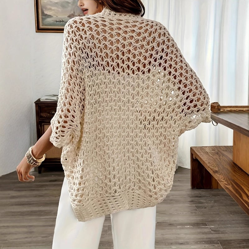 Women's Summer Openwork Knit Cardigan Sweater - Image 2