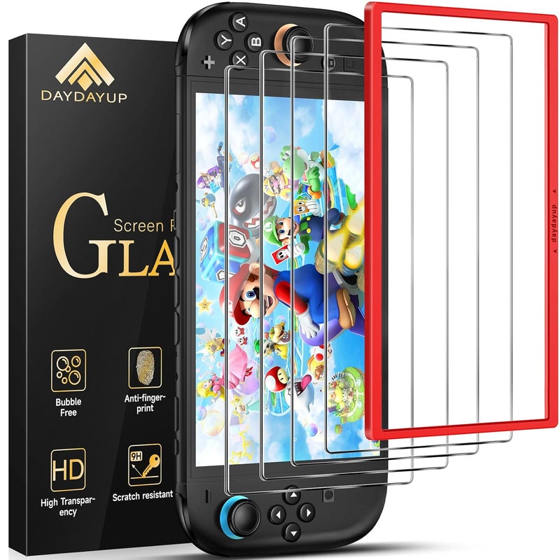 daydayup 4-Pack Screen Protector Tempered Glass for Nintendo Switch 2 [7.9 inch] 2025 with [Alignment Frame] -HD Clear Anti-Scratch Travel Transparent Clear Screen Protector - Image 1