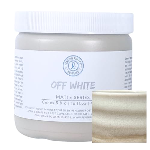 Penguin Pottery - Matte Series - Off White Matte. Mid Fire Glaze for Clay, Pottery Glaze, Cone 5 and Cone 6 - Ceramic Glaze for Pottery (1 Pint | 16 oz | 473 ml) - Image 1