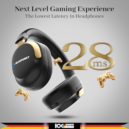 Blaupunkt BH71 Moksha India’s 1st Hybrid ANC Gyro Head Tracking BT Headphone with 360° Spatial Audio I RTL Chipset I Ultra-Low Latency Gaming Mode I Foldable Lightweight Over-Ear Wireless Headphones - Image 3
