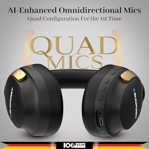 Blaupunkt BH71 Moksha India’s 1st Hybrid ANC Gyro Head Tracking BT Headphone with 360° Spatial Audio I RTL Chipset I Ultra-Low Latency Gaming Mode I Foldable Lightweight Over-Ear Wireless Headphones - Image 2