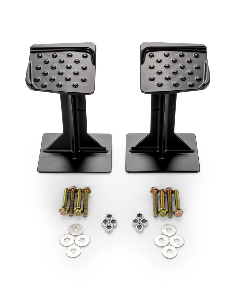 Black Boar ATV Rear Lounger Foot Pedestal - Durable Powder-Coated Cast Aluminum Design & Perforated Surface for Firm Foot Hold - Mounts to Most ATV Footboards - 8-3/8” (H) x 4” (W) - Set of 2 (66017) - Image 4
