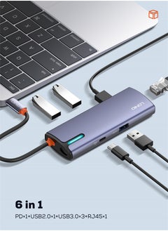 LDNIO محطة إرساء من النوع c 6 في 1 إلى USB PD Power IOS USB3.1 متعدد المنافذ USB C Hub Mac Book Pc USB Hub  - Image 1