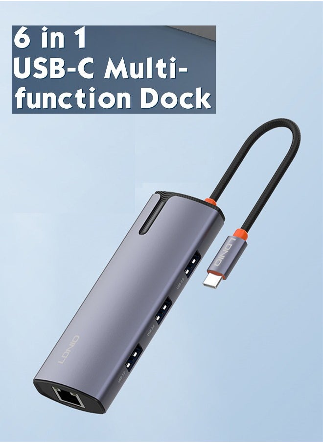 LDNIO Type-c Docking Station 6 in 1 To USB PD Power IOS USB3.1 Multi-port Usb C Hub Mac Book Pc Usb Hub  - Image 2